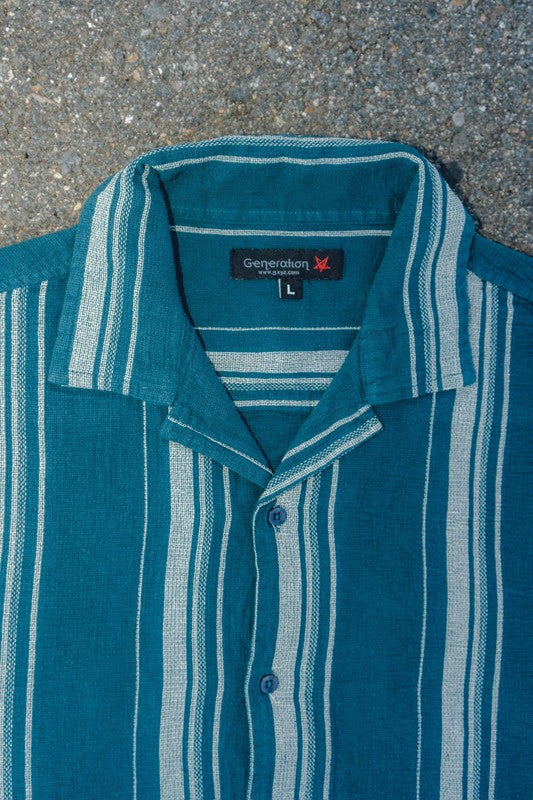 Men's Textured Striped Shirt