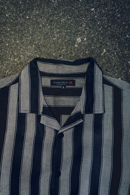 Men's Textured Striped Shirt