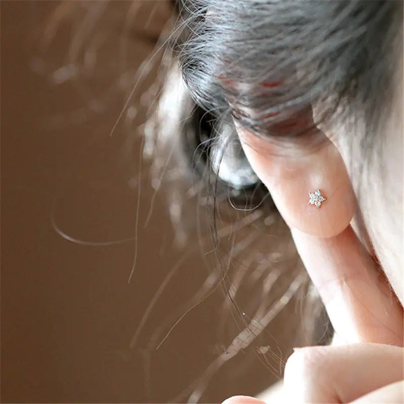 Crystal Five-pointed Star Earrings