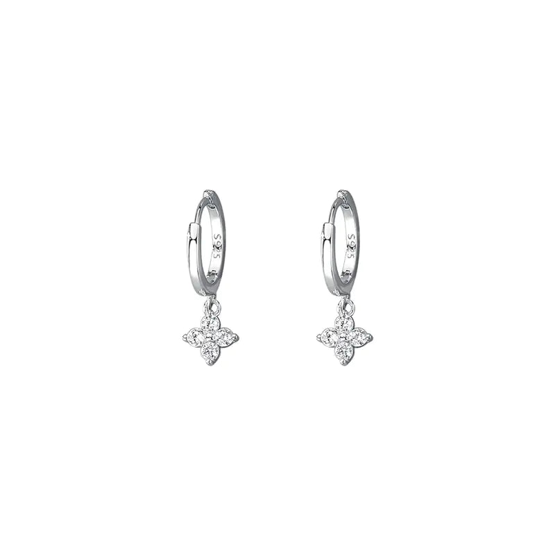 Sterling Silver Floral Sweet Earrings