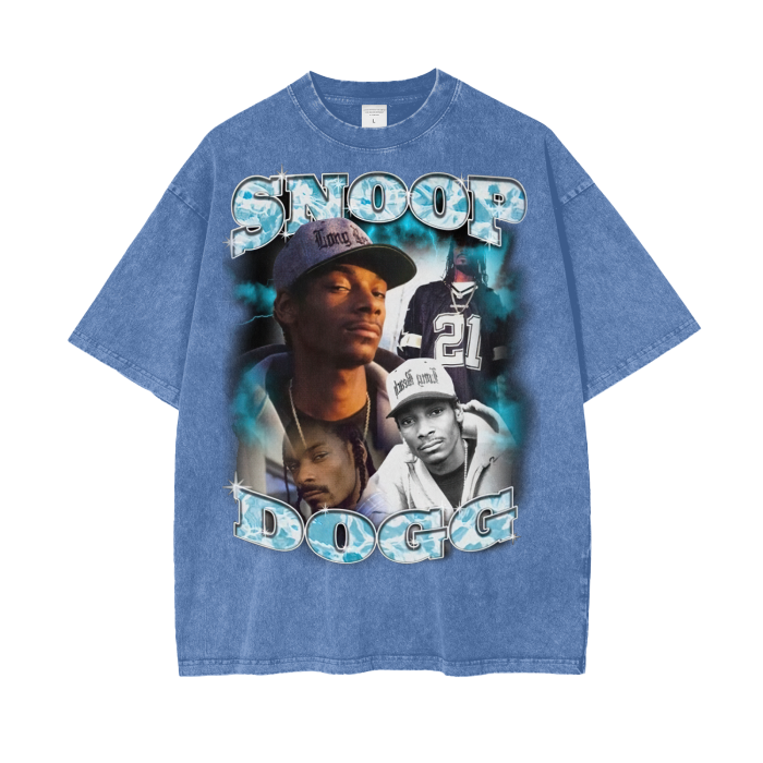 Snoop Blue Acid Wash Oversize T-Shirt