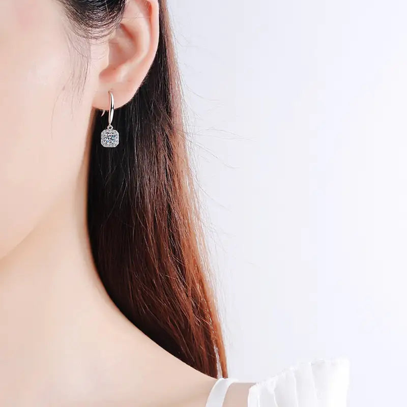 Sterling Silver Platinum Plated Earrings